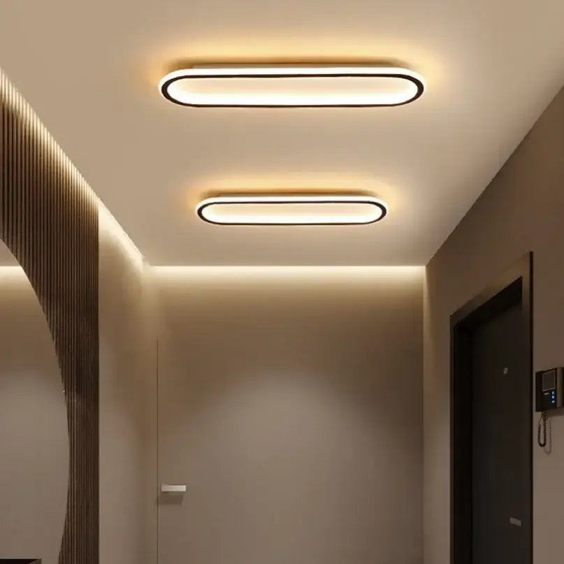 Two decorbites led ceiling lights with sleek black frames and warm white illumination for modern home lighting