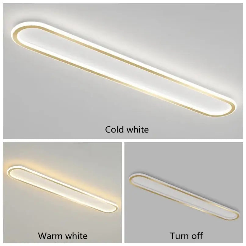 Modern oval-shaped decorbites led ceiling light with gold trim and frosted glass for home lighting in cold or warm white