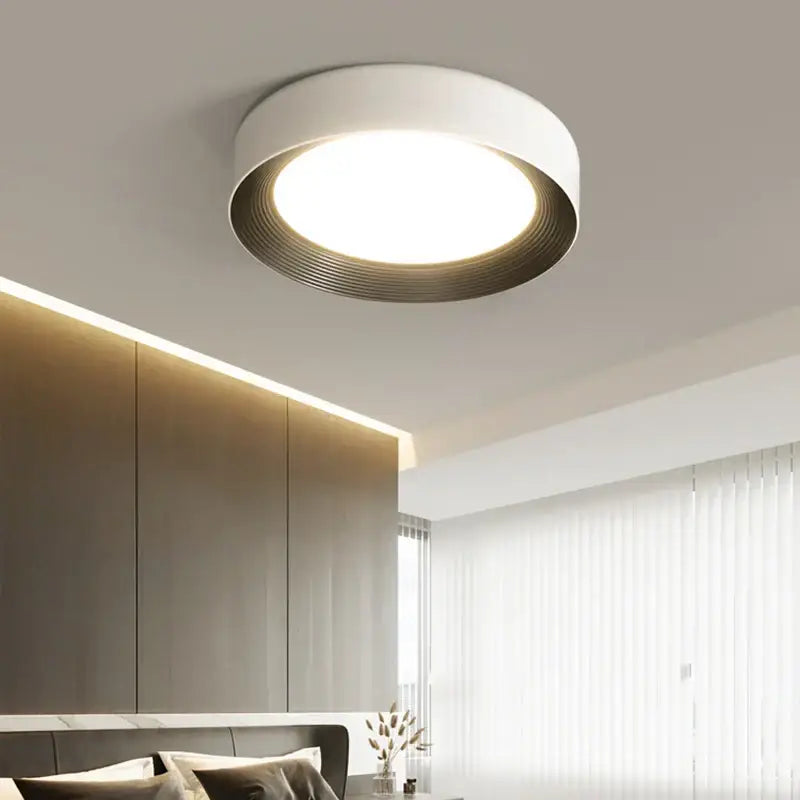 Modern decorbites led ceiling lights featuring a circular white outer ring and textured metallic inner rim for indoor use