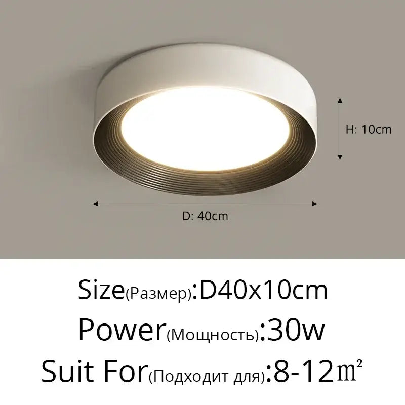DecorBites™ led ceiling lights featuring a circular design with white outer ring and textured metallic rim emitting warm light