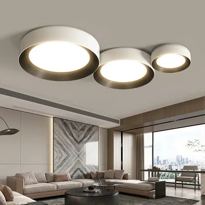 Modern white and gold circular decorbites™ led ceiling light fixture with sleek minimalist design for home lighting