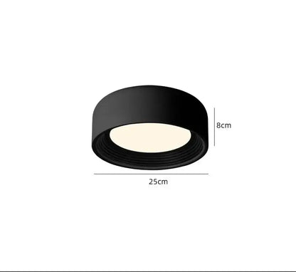 Black matte cylindrical decorbites led ceiling light with frosted glass diffuser for modern bedroom and home lighting