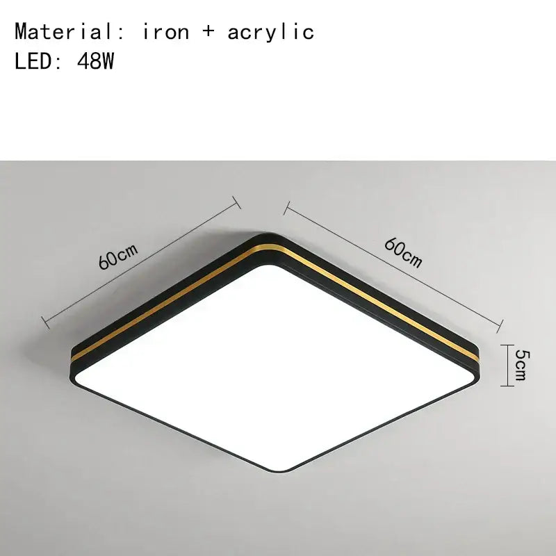 Black and gold decorbites led ceiling light with sleek iron and acrylic frame for modern minimalist lighting
