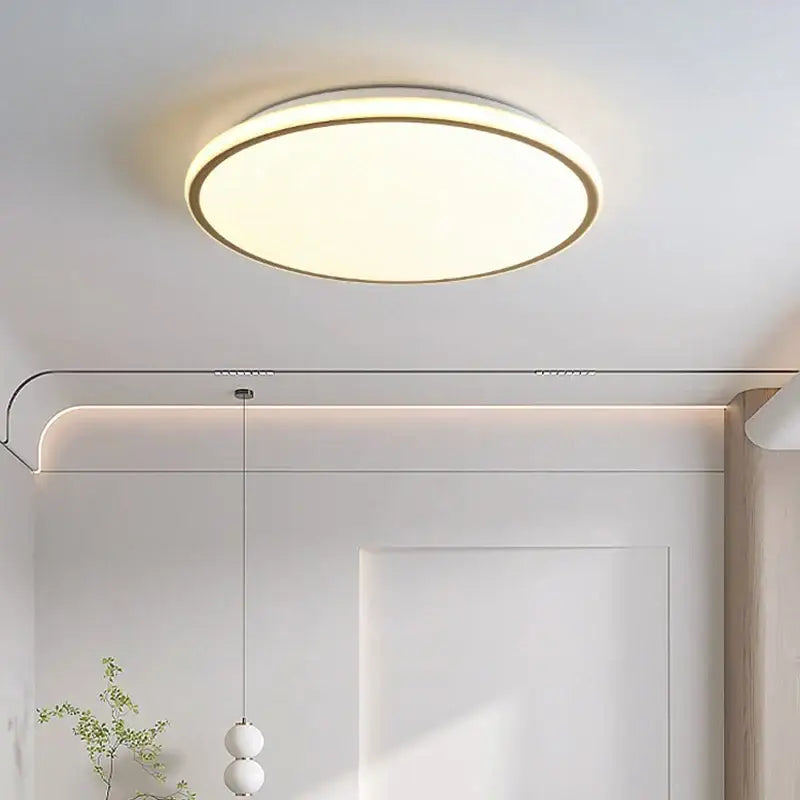 DecorBites led ceiling lights with modern circular design, warm white glow, and sleek metallic rim for living room lighting