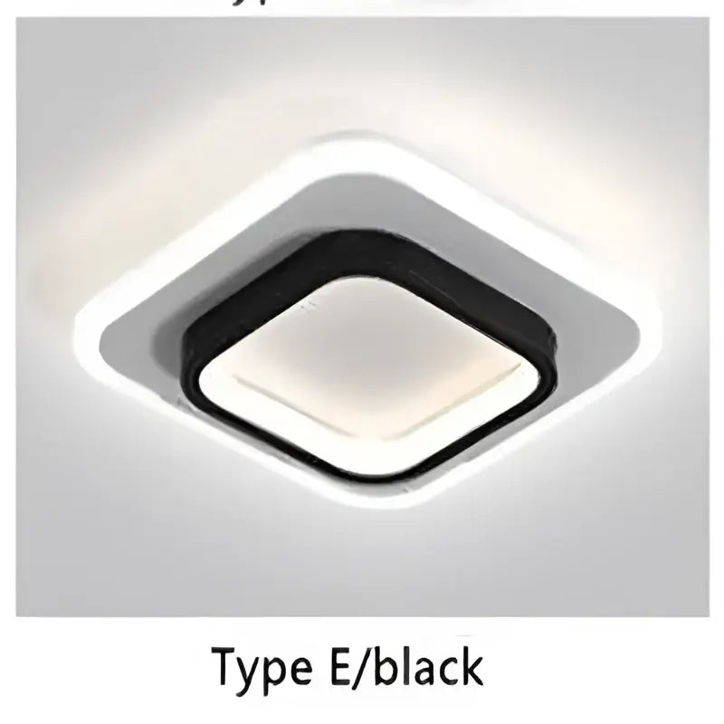 Black square decorbites led ceiling light with modern minimalist design and illuminated edges for home lighting