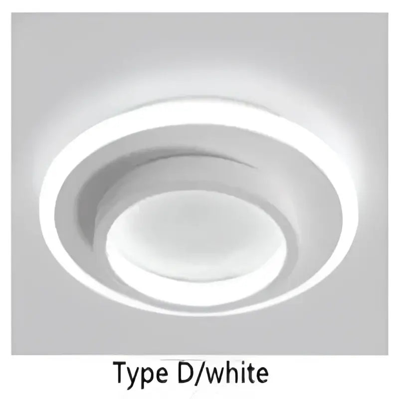 White circular decorbites led ceiling light with concentric rings modern minimalist design for bedroom living room