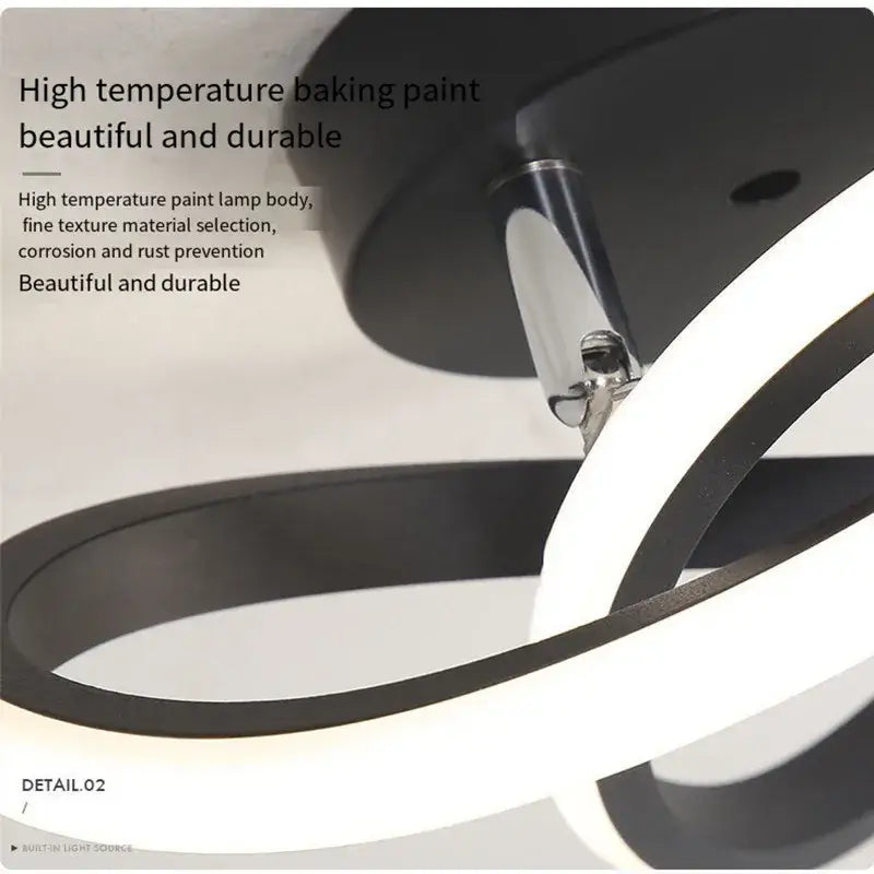Modern black and white circular decorbites led ceiling light with minimalist design for bedroom and living room lighting