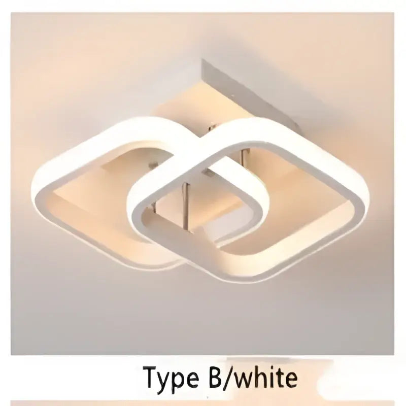 White decorbites led ceiling light with modern interlocking square design for bedroom living room and balcony lighting