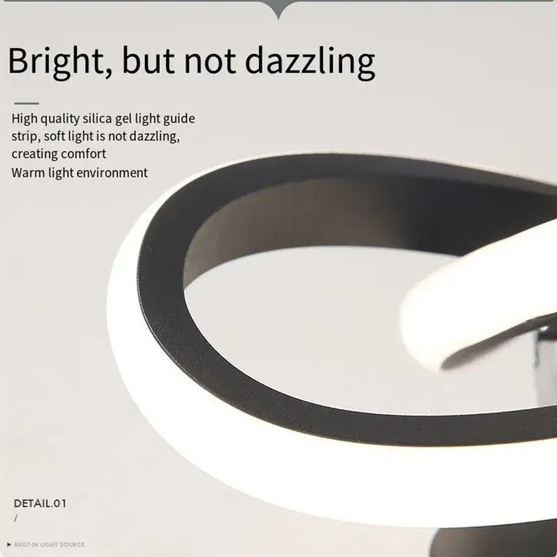 Modern minimalist decorbites led ceiling light with black and white silica gel design for soft warm illumination