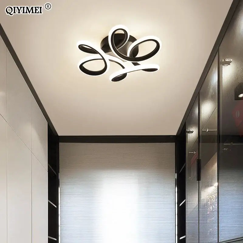 Modern black and white led ceiling lights by decorbites feature sleek abstract ring design for home illumination