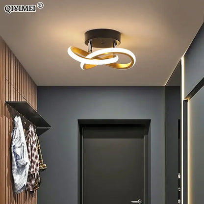 Modern DecorBites led ceiling lights featuring a sleek intertwined white and gold LED design for home use