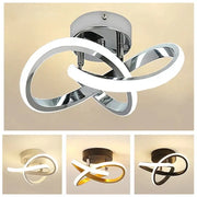 Modern chrome-finished decorbites led ceiling lights with intertwined circular rings for living room balcony staircase