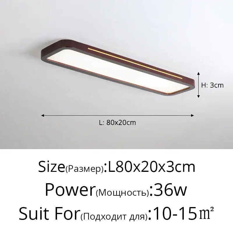 Modern rectangular decorbites led ceiling lights with dark brown frame and warm white illumination for living rooms