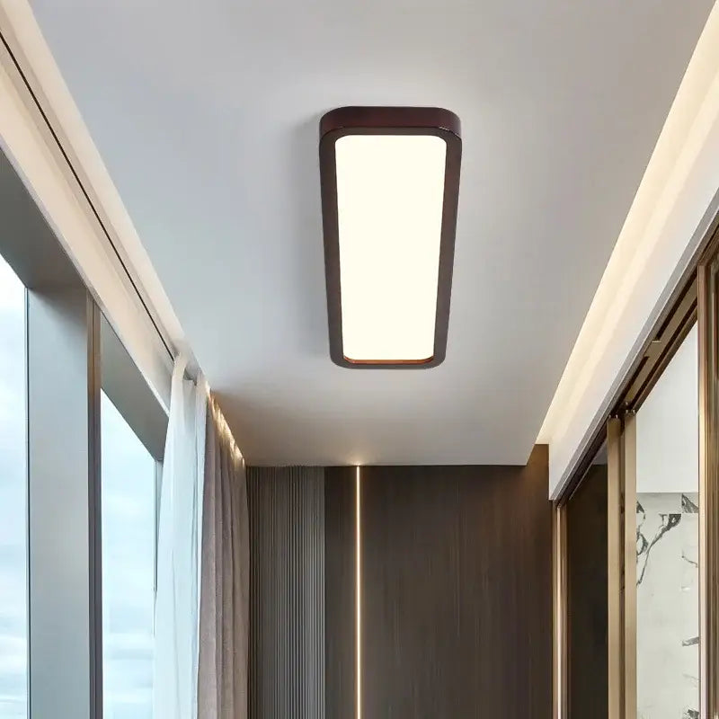 Rectangular decorbites led ceiling light with dark brown frame and soft white panel for modern dimmable lighting