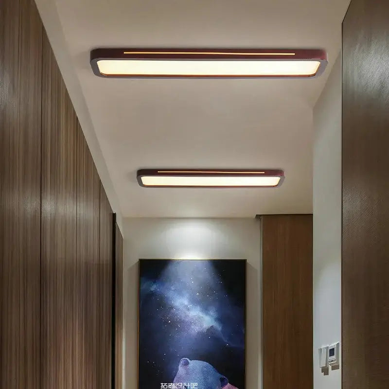 Modern rectangular decorbites led ceiling light with sleek dark frame and warm glow for kitchen study and living room