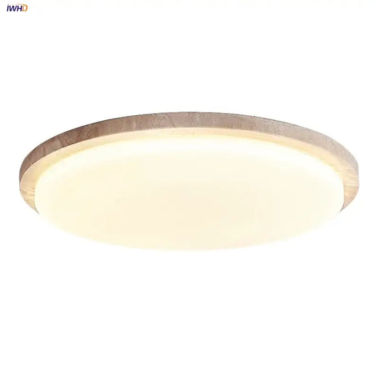 DecorBites LED ceiling light with warm diffused glow and textured white stone frame for modern Nordic interiors