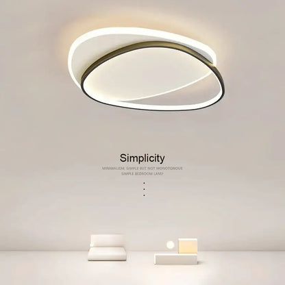 Decorbites led ceiling lights featuring a modern minimalist dual-ring design with black frame and white diffuser for indoor use