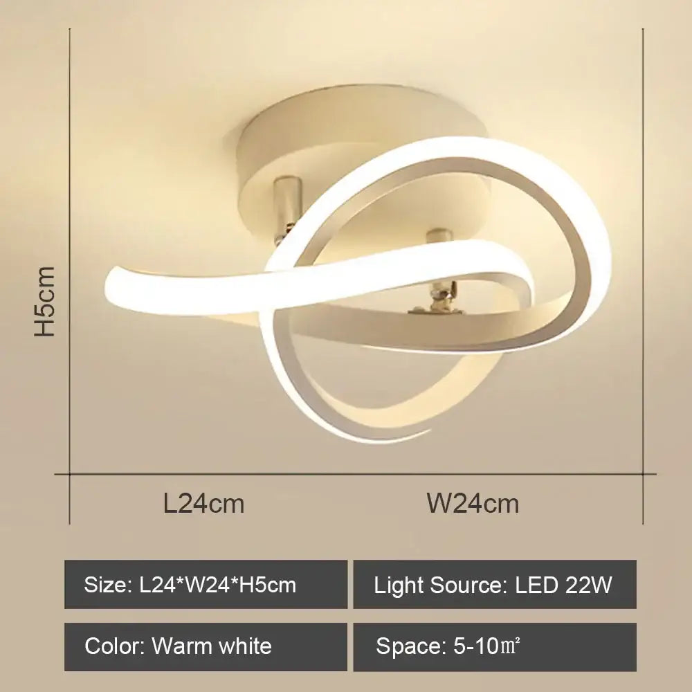 Modern white decorbites led ceiling lights with sleek intertwined ring design for home and living room lighting