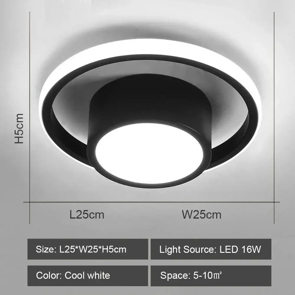 Modern black and white circular decorbites led ceiling light with sleek minimalist design for home and living room lighting