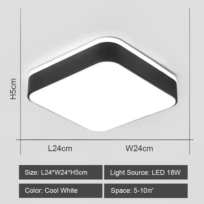 Modern square decorbites led ceiling lights with sleek black frame and cool white illumination for living room lighting