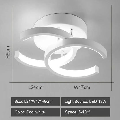 Modern white DecorBites LED ceiling light with sleek interlocking circular rings for home and living room lighting