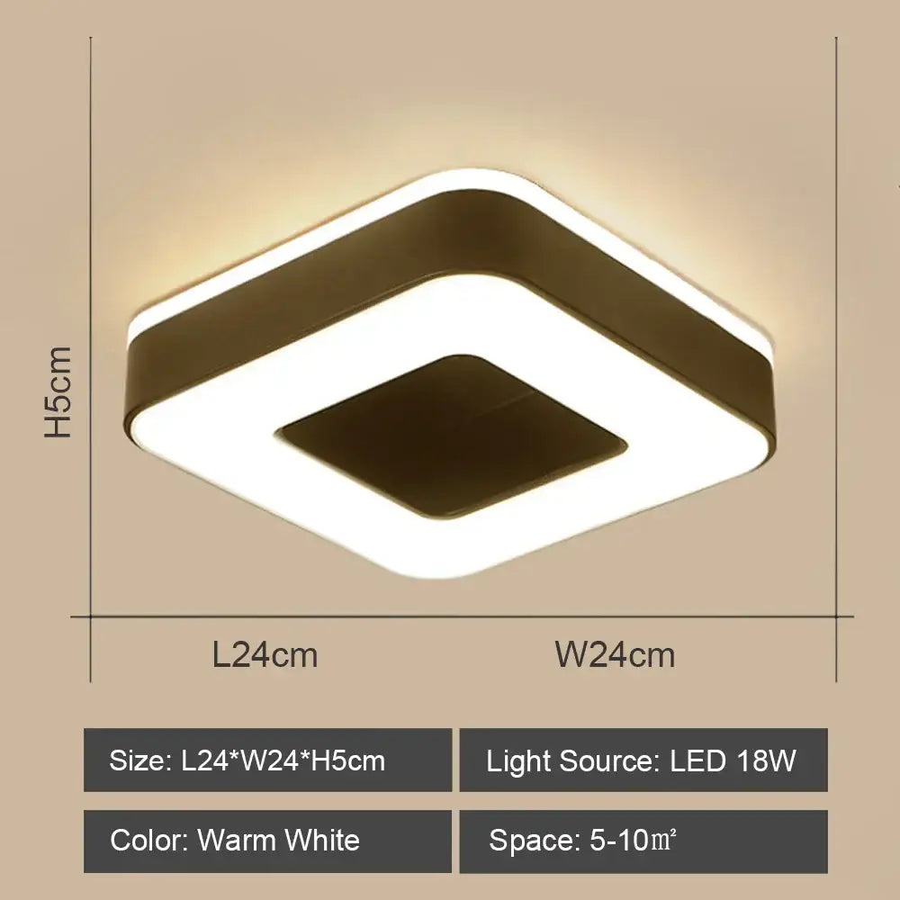 Modern square black and white decorbites led ceiling light emitting warm white illumination for home and living room lighting