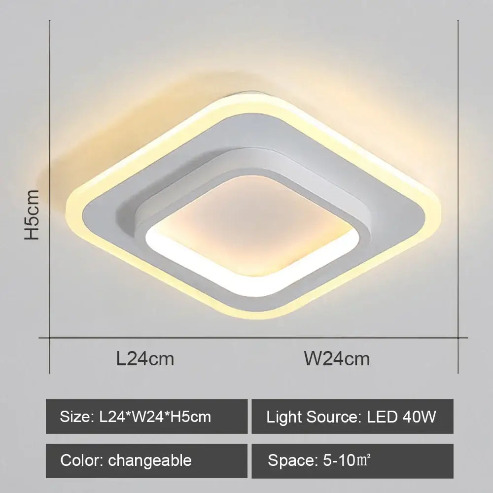 Modern square decorbites led ceiling lights with layered design, warm white illumination, and adjustable color options for home lighting