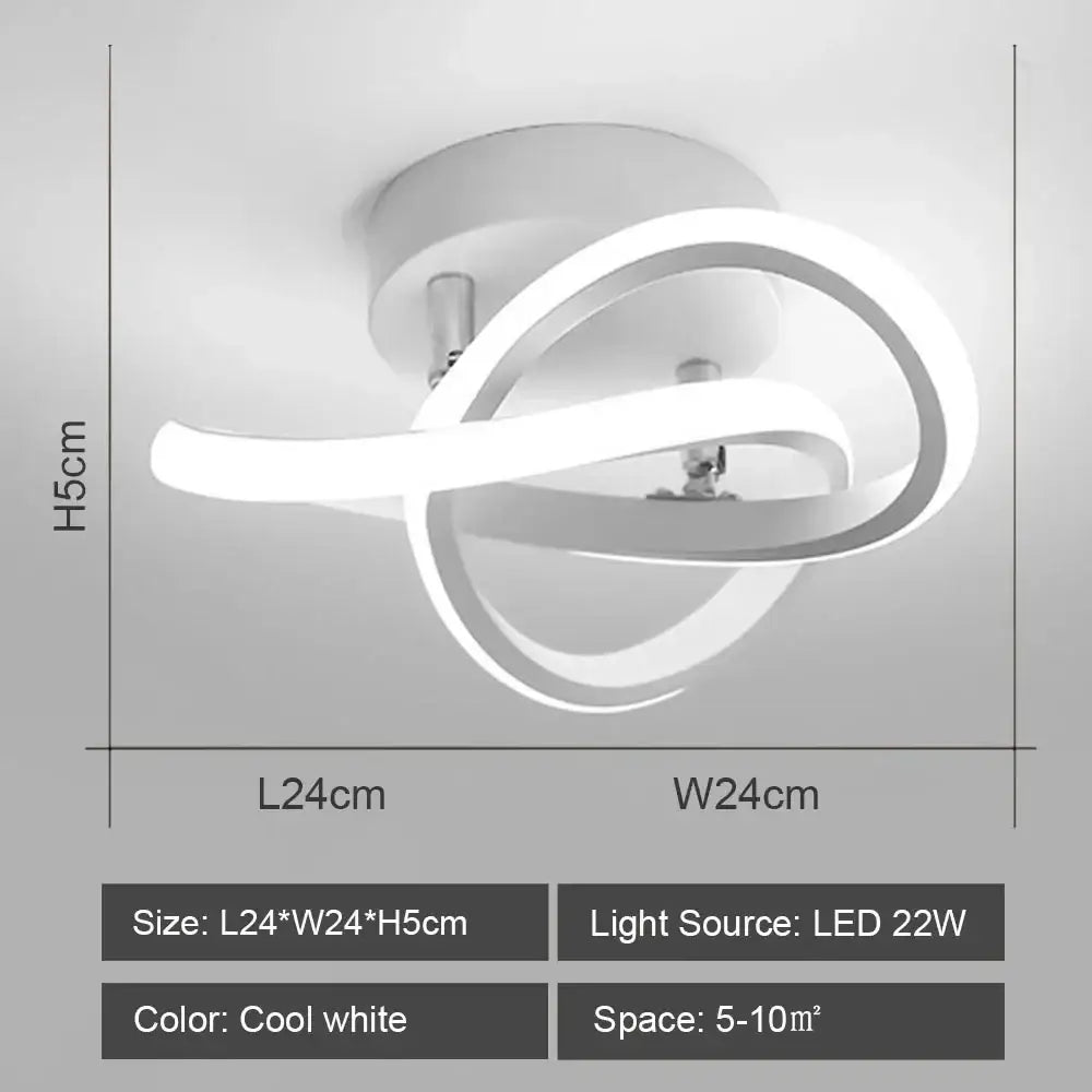 Modern white decorbites led ceiling lights with a sleek intertwined ring design for home and living room lighting
