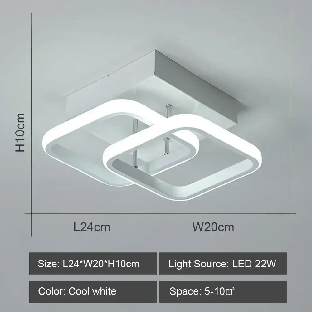 Modern white decorbites led ceiling light with sleek interlocking square design for home and living room lighting ceiling lights