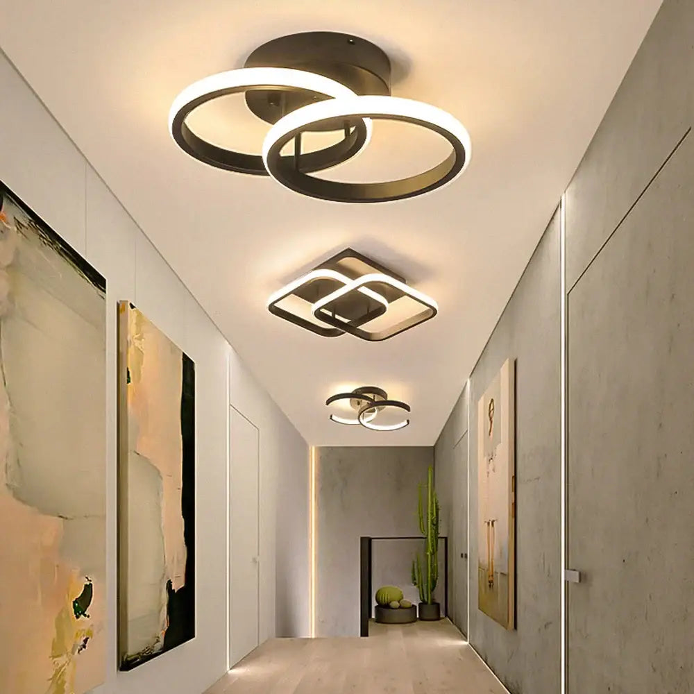 Modern black and white circular decorbites led ceiling light with minimalist design for home and living room lighting