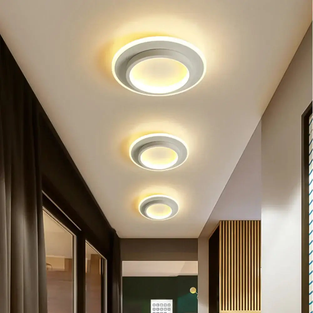 DecorBites™ led ceiling lights modern white circular ceiling lights with warm yellow illumination for home lighting