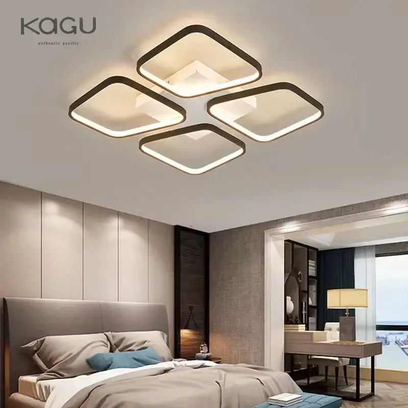 Modern decorbites led ceiling lights with black frames and warm white illumination for living room and restaurant use