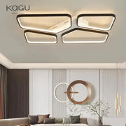 Modern rectangular DecorBites LED ceiling lights with sleek black frame and warm white asymmetrical geometric panels
