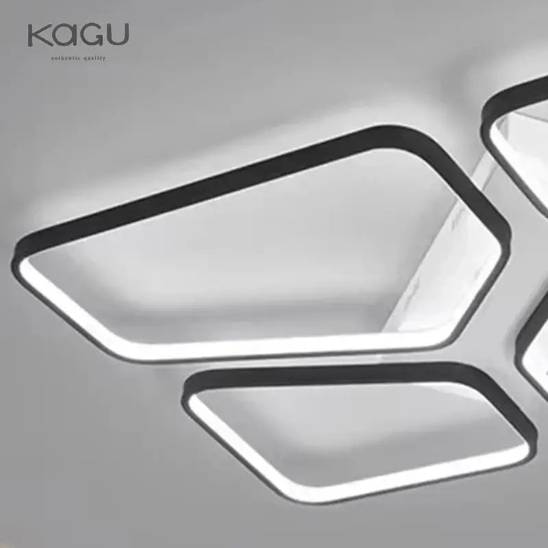 Modern black-framed decorbites led ceiling light with sleek geometric design and bright white illumination for living rooms