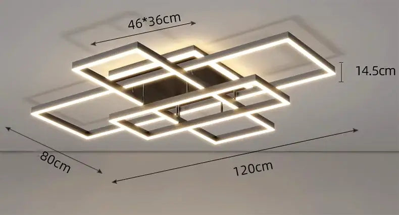Modern geometric decorbites led ceiling light with sleek metallic frame and warm white illumination for indoor use