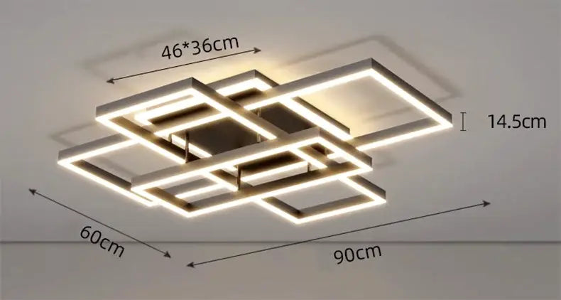 Modern geometric decorbites led ceiling lights with layered metallic frames emitting warm white light for boy bedroom decor