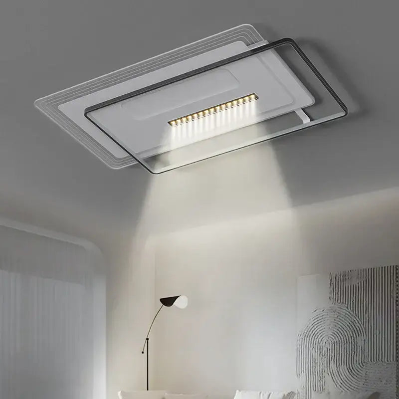 Modern rectanglar decorbites led ceiling lights with sleek white and black frame and warm integrated led strip illumination