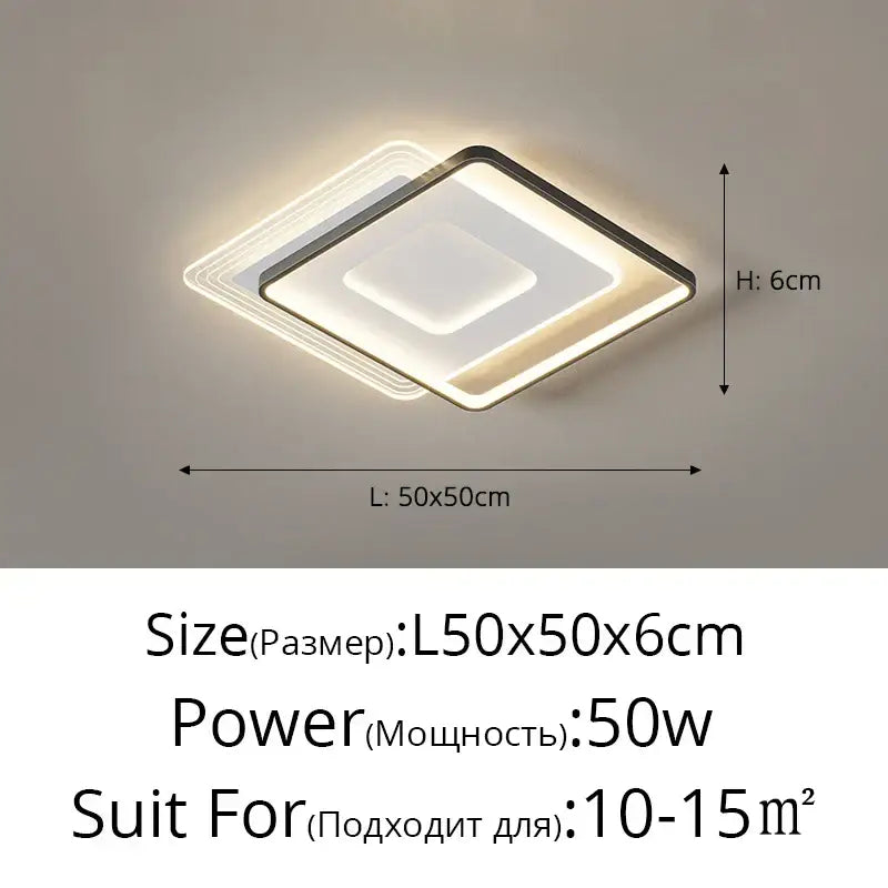 Modern square decorbites led ceiling light with layered recessed lighting and sleek black frame for versatile ceiling lights use
