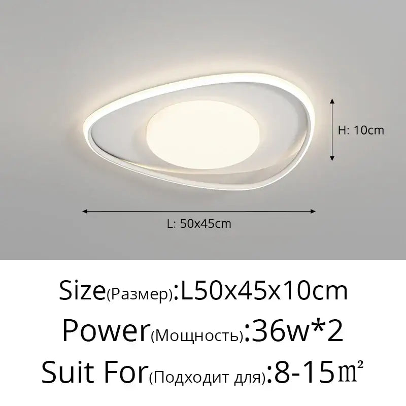 Modern white decorbites led ceiling light with sleek oval design and frosted glass panel for home lighting fixtures