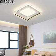 Modern square decorbites led ceiling light with white and gold frame and soft ambient illumination for home lighting