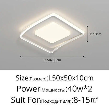 Modern white decorbites led ceiling lights with sleek square design and frosted glass panel for home lighting fixtures