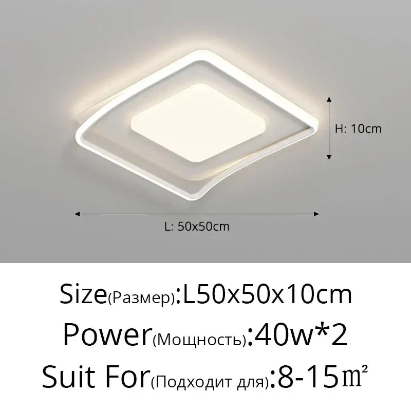Modern white decorbites led ceiling lights with sleek square design and frosted glass panel for home lighting fixtures