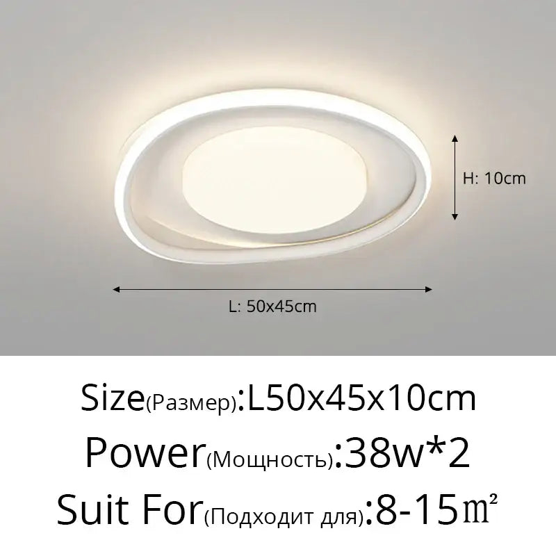 Modern minimalist DecorBites led ceiling light with sleek white double-ring design and frosted glass for home lighting