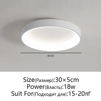 White circular decorbites led ceiling light with modern design and 30cm diameter for living room and bedroom use