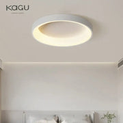 White circular decorbites led ceiling light with modern minimalist design and dimmable soft ambient glow for living room