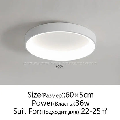 White circular decorbites led ceiling light with sleek modern design 60cm diameter dimmable for living room bedroom