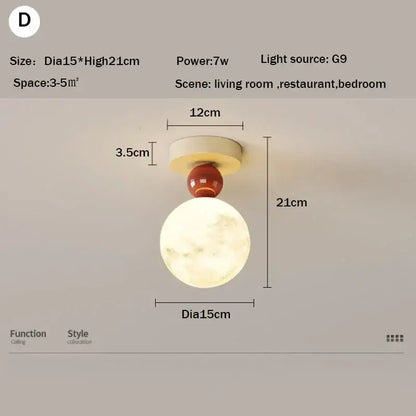 Cute decorbites led ceiling moon wall lamp with warm glow, glossy red accent, and cream base for minimalist bedrooms