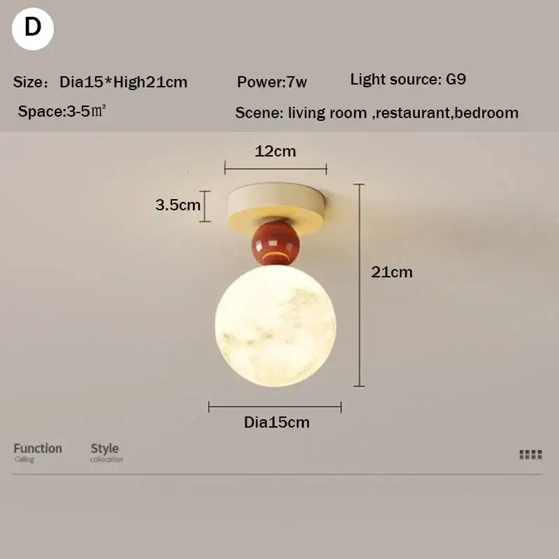 Cute decorbites led ceiling moon wall lamp with warm glow, glossy red accent, and cream base for minimalist bedrooms