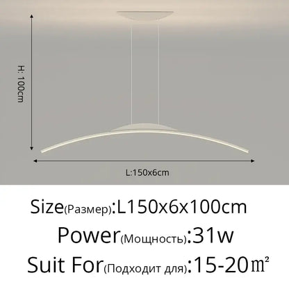 DecorBites led ceiling pendant lamp with sleek curved design and frosted glass diffuser for minimalist home decor