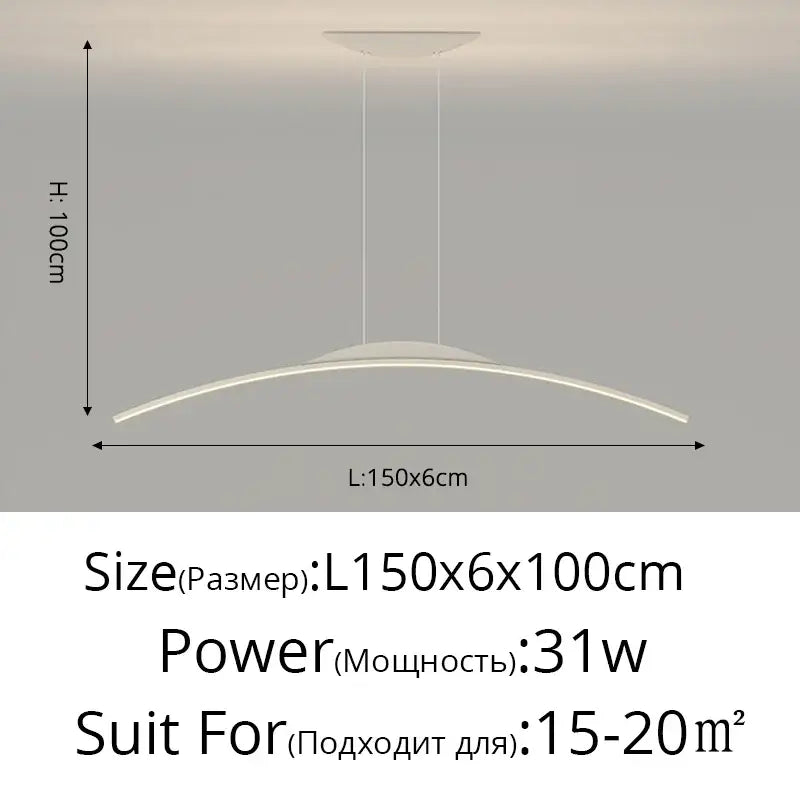 DecorBites led ceiling pendant lamp with sleek curved design and frosted glass diffuser for minimalist home decor